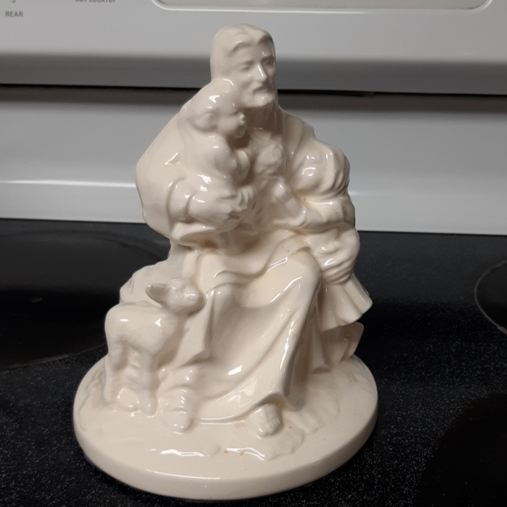 Jesus Statue Come As Children Faith Lrg porcelain ceramic spiritual design piece